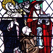 Stained Glass showing People associated with the history of Howden Minster - � Nash Ford Publishing