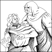 King Alfred is discovered burning the Cakes