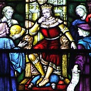 Stained glass window featuring King Henry V - � Nash Ford Publishing
